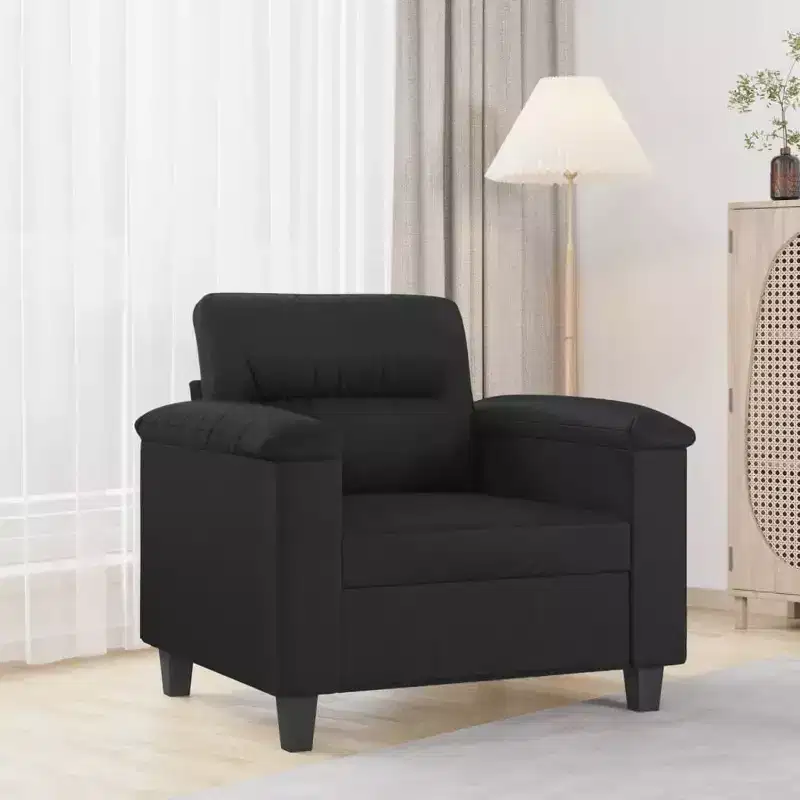 vidaXL Sofa Chair Accent Upholstered Single Sofa Chair Black Faux Leather