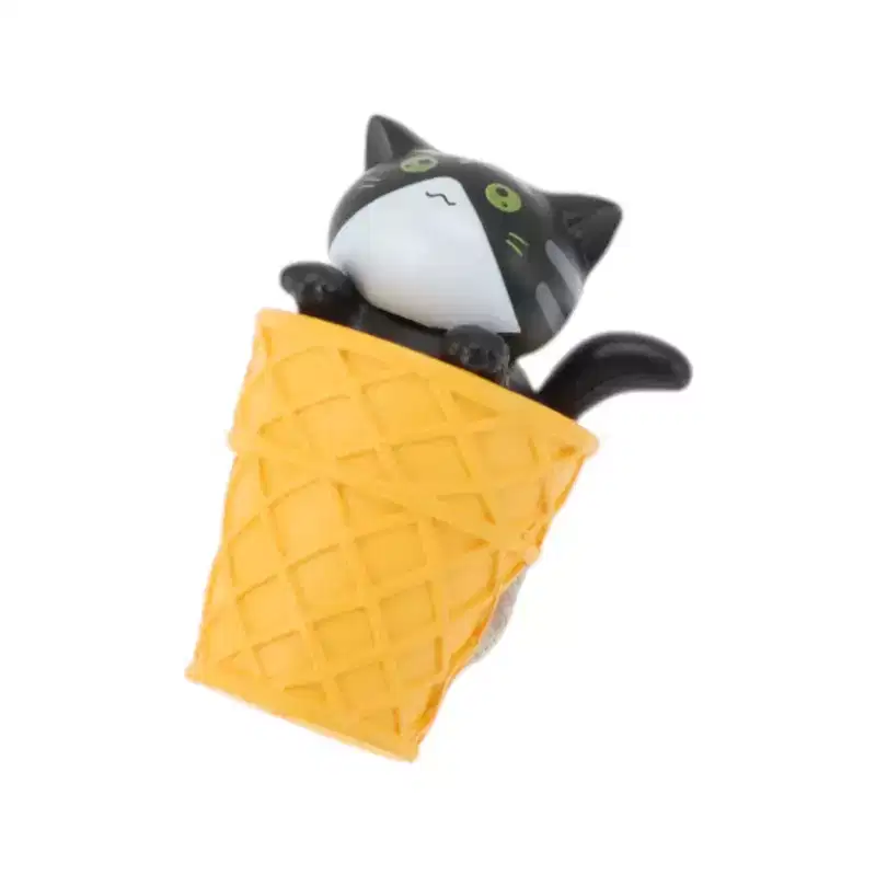 Unique Bargains Decorative Magnets Magnetic Fridge Sticker Irregular Shape Cat with Ice Cream Polyvinyl Chloride 1Pc
