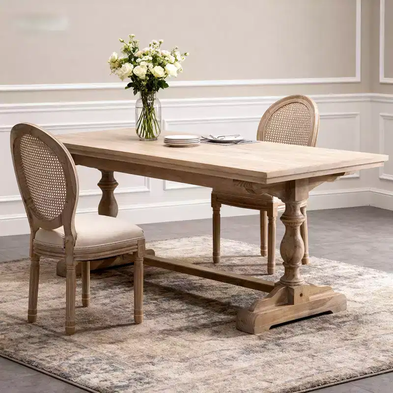 GDFStudio Provence French Country Fabric Upholstered Dining Chairs (Set of 2)