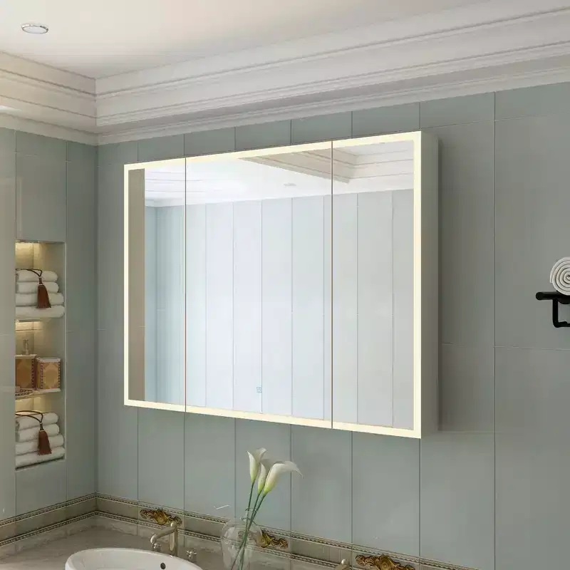 Famapy LED Lighted Medicine Cabinet: Defogging Function, Ample StorageAdjustable Lighting  Elevate Bathroom Style