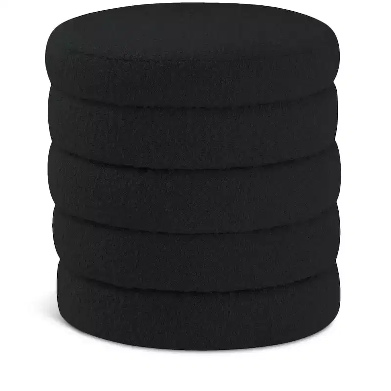 Aphia Boucle Fabric Ottoman/Stool