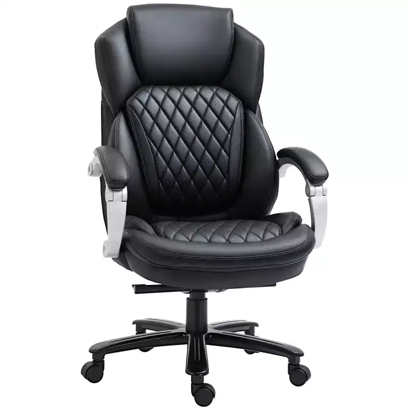 Big and Tall Executive Office Chair with Wide Seat, Computer Desk Chair with High Back, Adjustable Height & Swivel Wheels