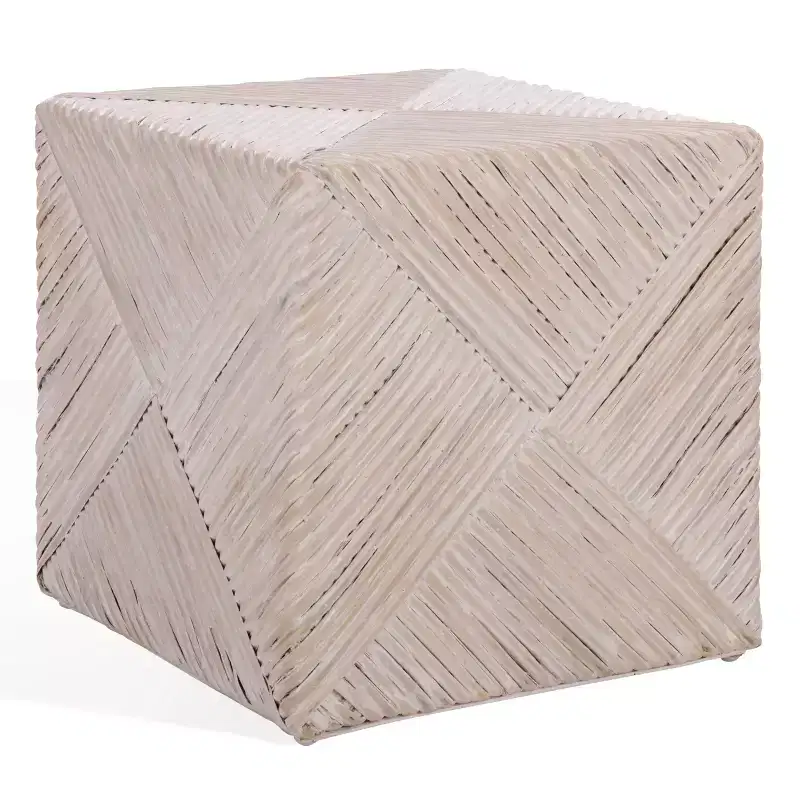 Wynrose Woven Rattan Ottoman - CWK2029 - Off-White - Safavieh Couture