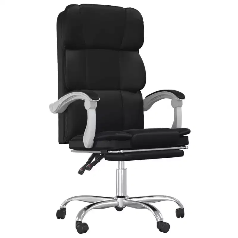 Faux Leather Desk Chair Adjustable Height,Ergonomic High Back Computer Chair with Lumbar Support & Footrest for Home and Office
