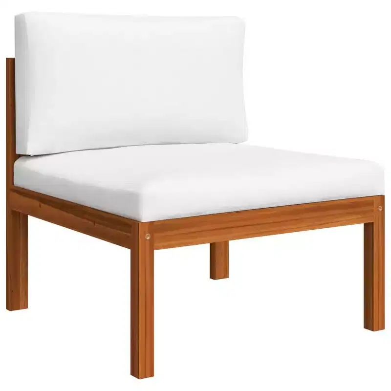 vidaXL Garden Lounge Set Cream, Natural Wood Solid Acacia wood Standard