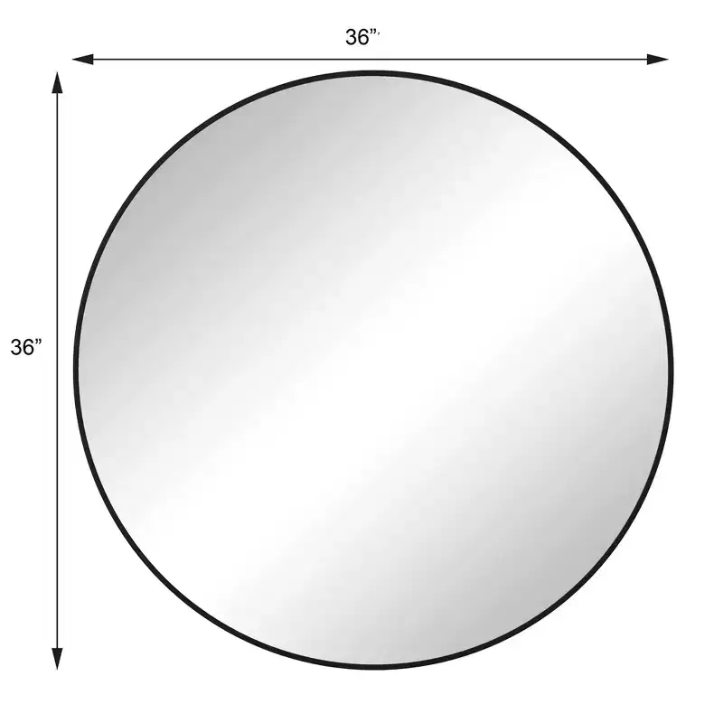 36 Wall Mounted Circular Mirror Metal Framed Mirror
