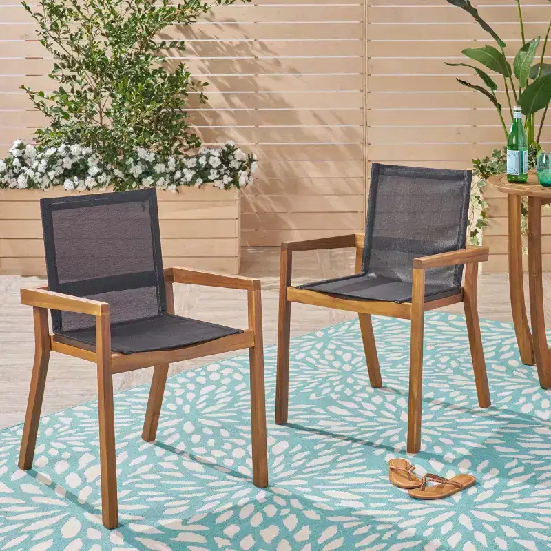 MAYEERTY Set of 2 Dining Chairs Sturdy Frame Comfortable Seating for Dining Room Kitchen