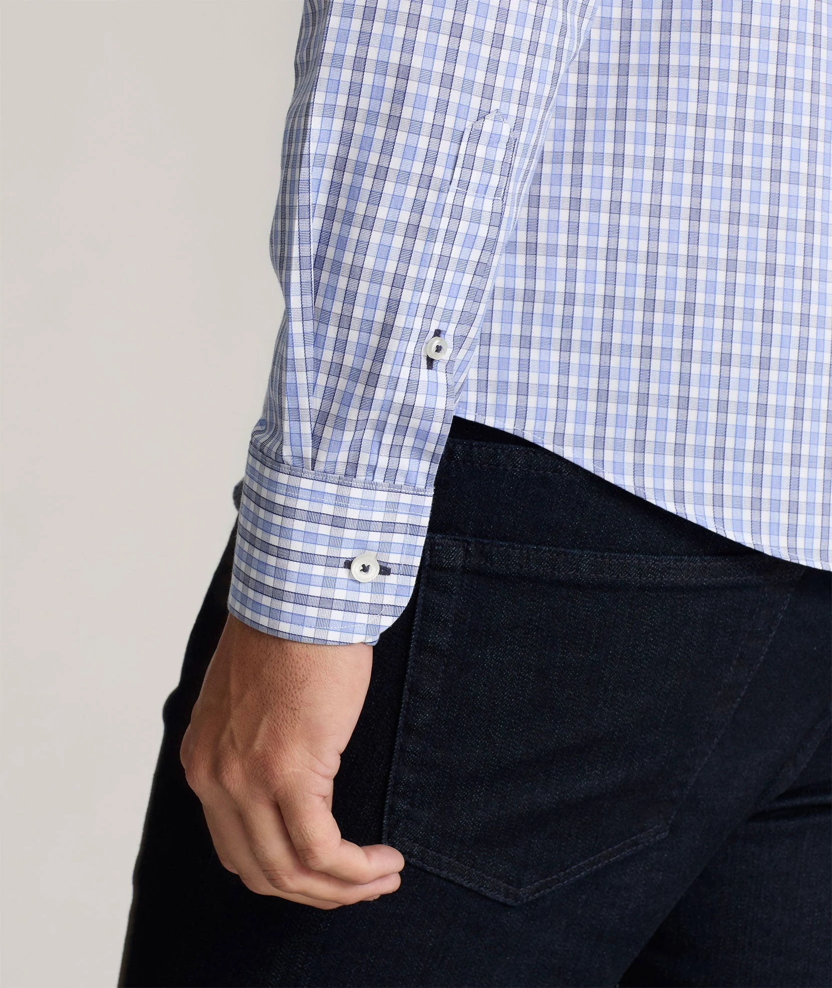 Classic Navy Check Cotton Shirt
