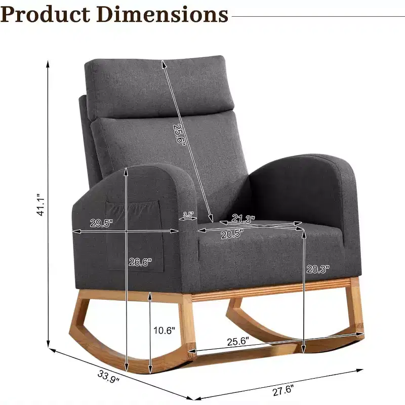 Acekool Nursery Rocker with Storage
