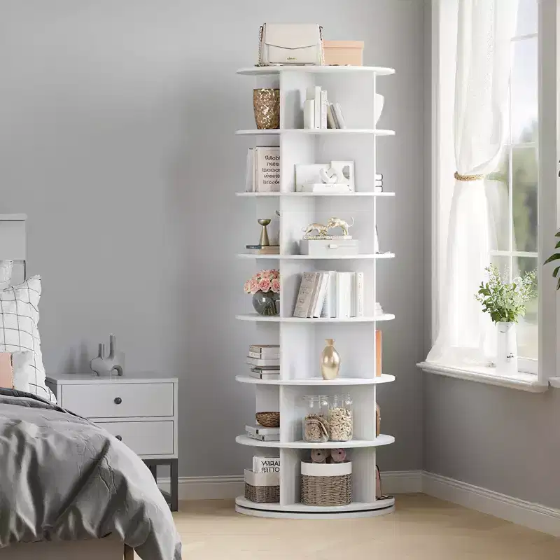 7 Tier Rotating Shoe Rack Tower, 360Revolving Shoe Display Rack, Freestanding Shoe Organizer, Circular Shelf Storage for Shoes or Handbags