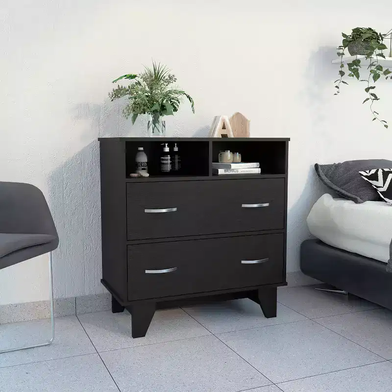 2-Drawer 2-Shelf Dresser Wenge