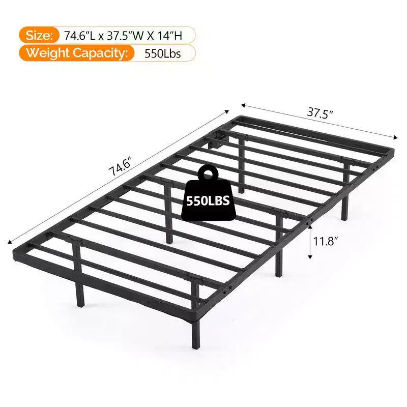Karl Home Full Size Floating Bed Frame with Usb Charging Station and Led Light