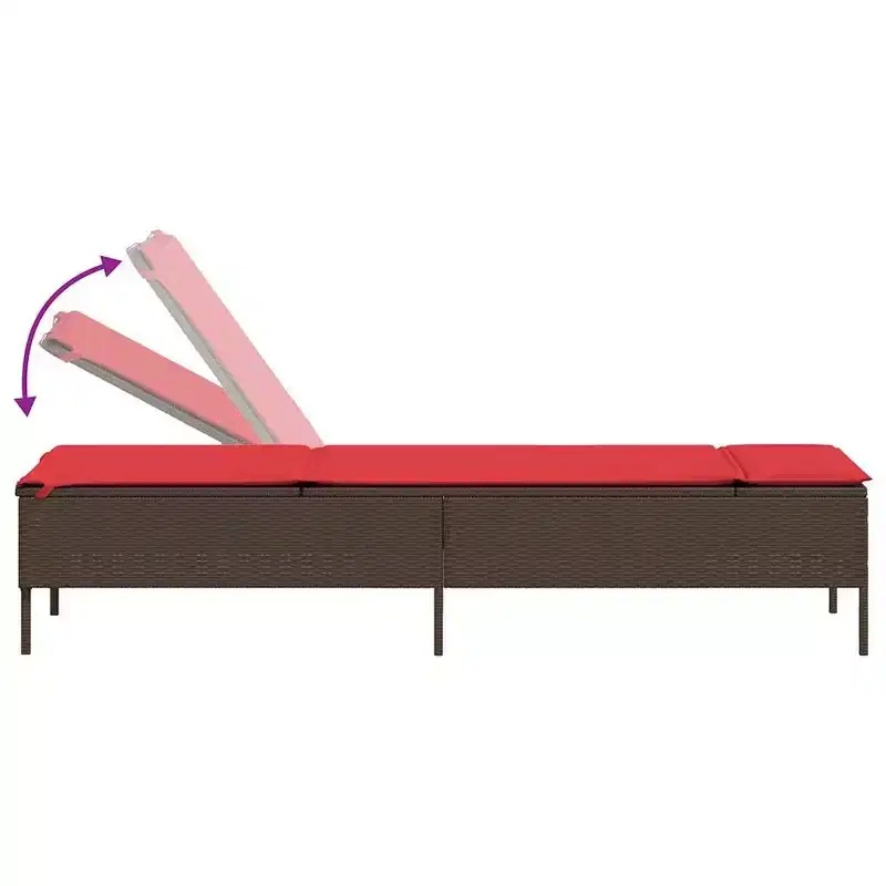 vidaXL Patio Sun Lounger Set PE rattan Extra Long Removable Covers