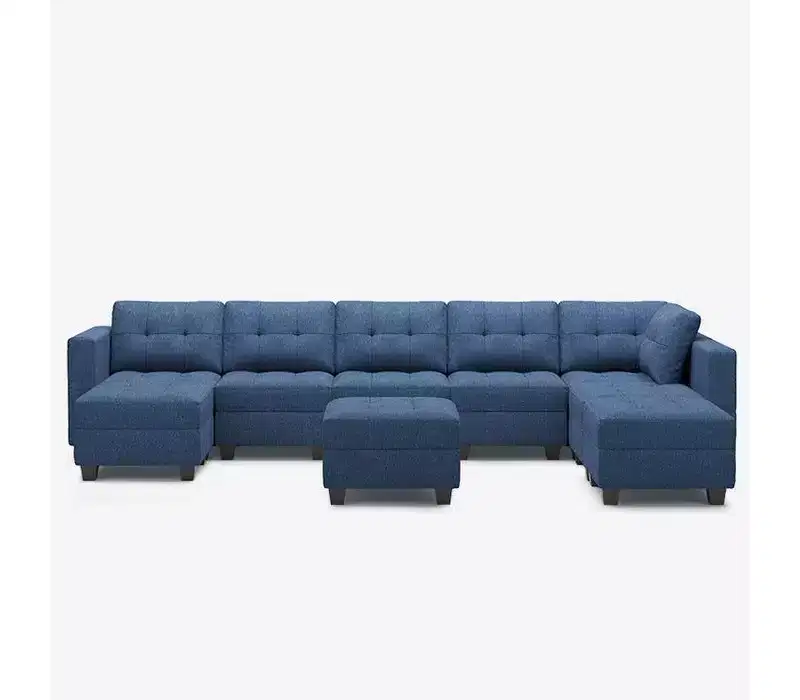 Modular Weave Sofa with Storage Seat & Ottoman – 8 Seats + 8 Sides