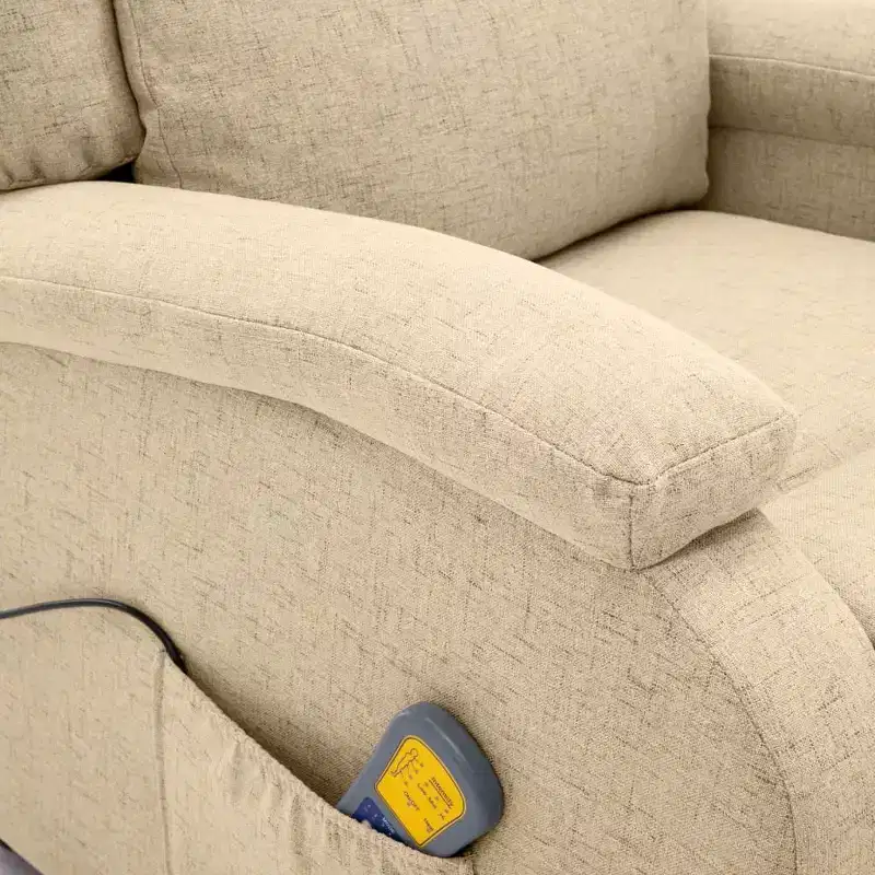 vidaXL Massage Chair Cream Polyester fabric and metal Medium