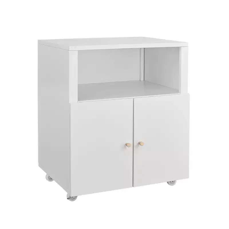 Mobile Metal File Cabinet with Doors and Lock, Adjustable Shelf, Under Desk Storage Organizer, for Home, Office