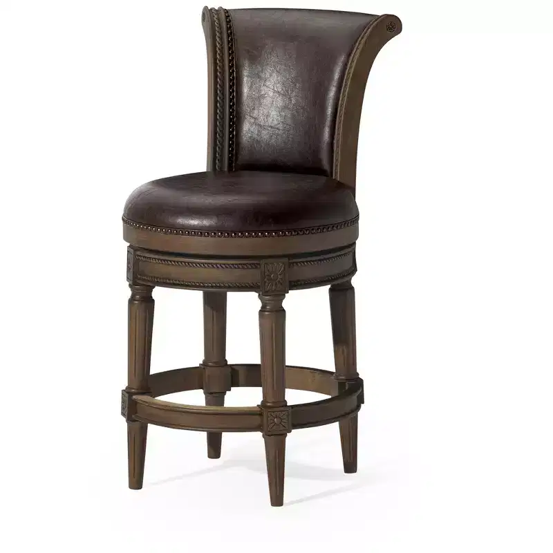Maven Lane Pullman Swivel Counter Height Bar Stools with Faux Leather