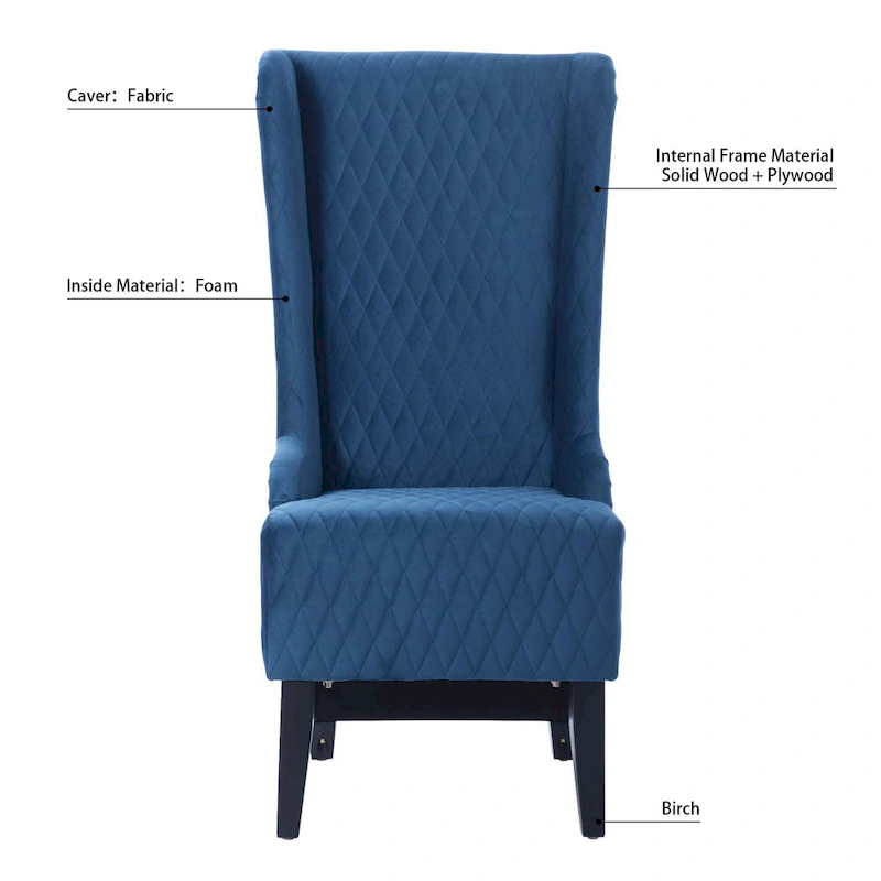 Christopher Knight Home - Evelyn High-Back Velvet Wingback Chair with Wooden Legs