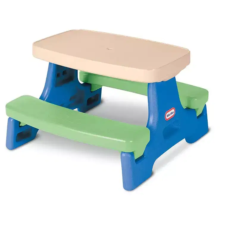 HomeStock Kids Activity Table with Umbrella, Easy-Store Design for Toddlers Indoor Outdoor Play