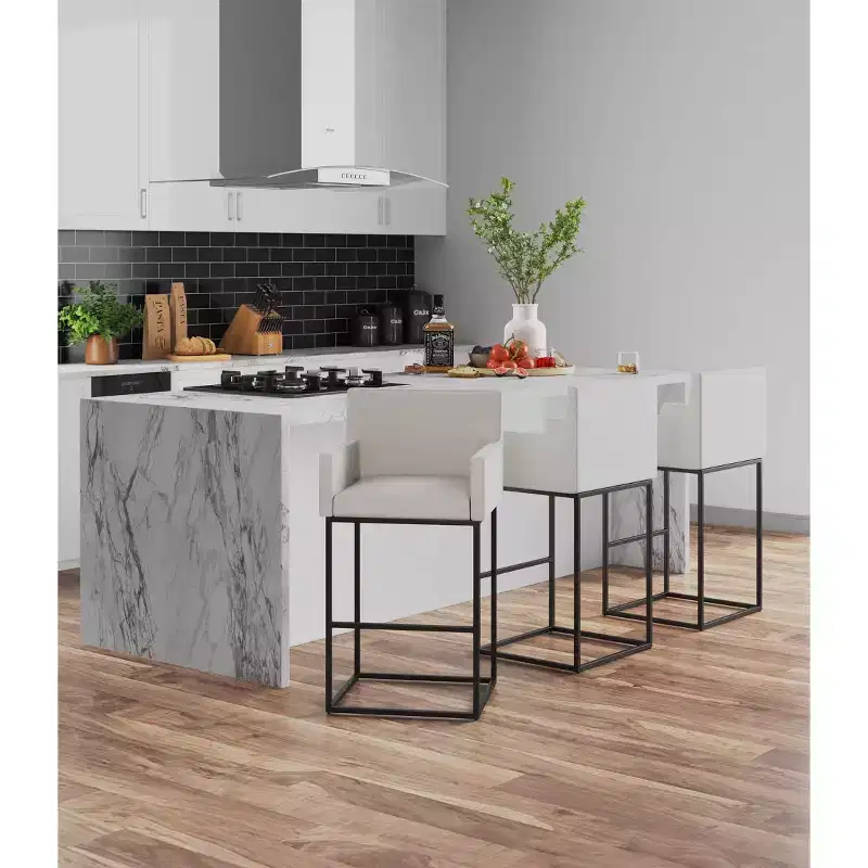 Ambassador Metal Counter Height Barstool - Manhattan Comfort