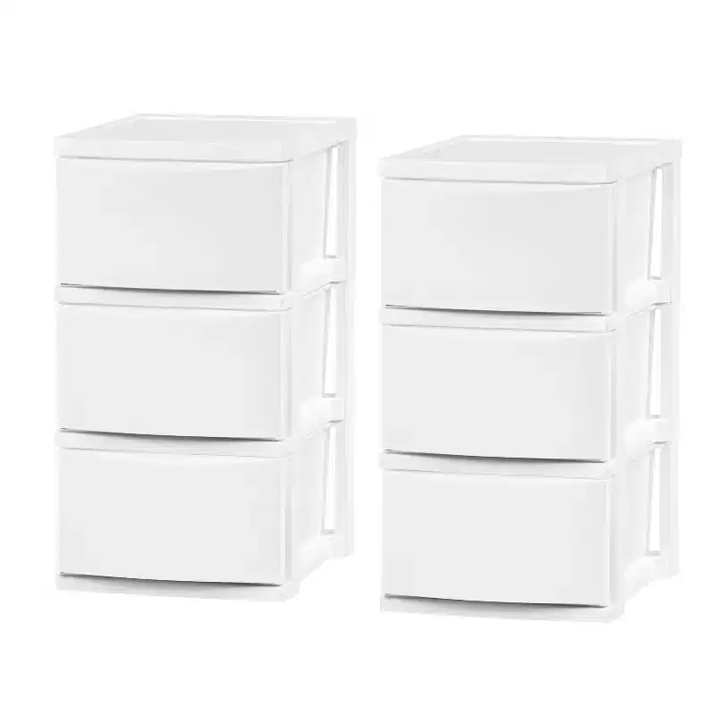 3-Drawer Plastic Storage Chest, White