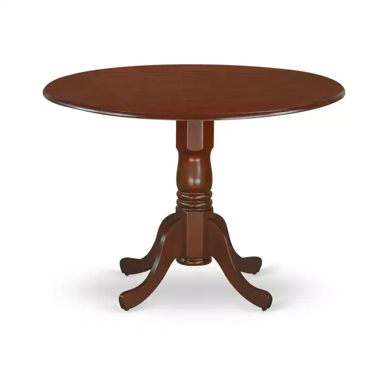 Round Dinette Set 42 Inch Table 2 Chairs Small Space Dining Mahogany Finish