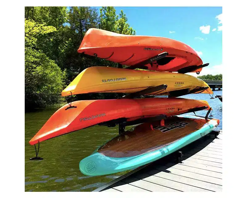 StoreYourBoard Chesapeake Kayak Storage | Adjustable Dock Rack | Over The Water | 4 Levels