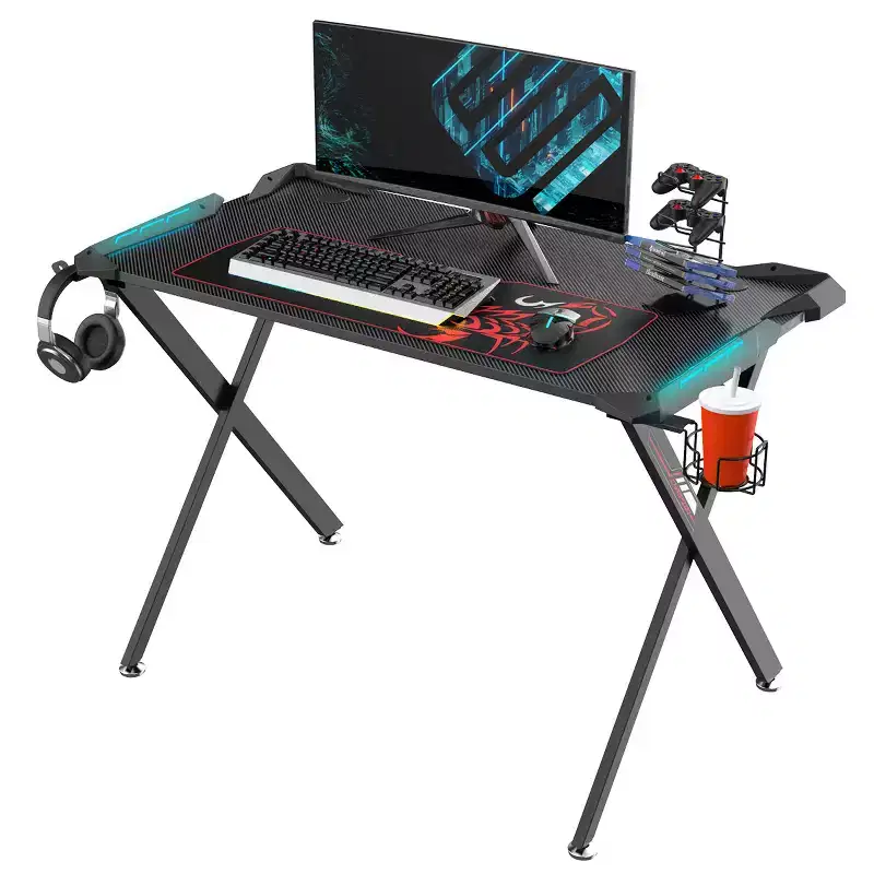 43x23 Gaming Desk with X-shaped Legs