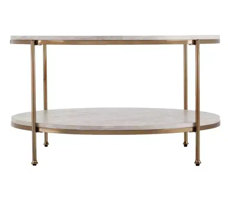 33 White Solid Manufactured Wood And Metal Square Coffee Table