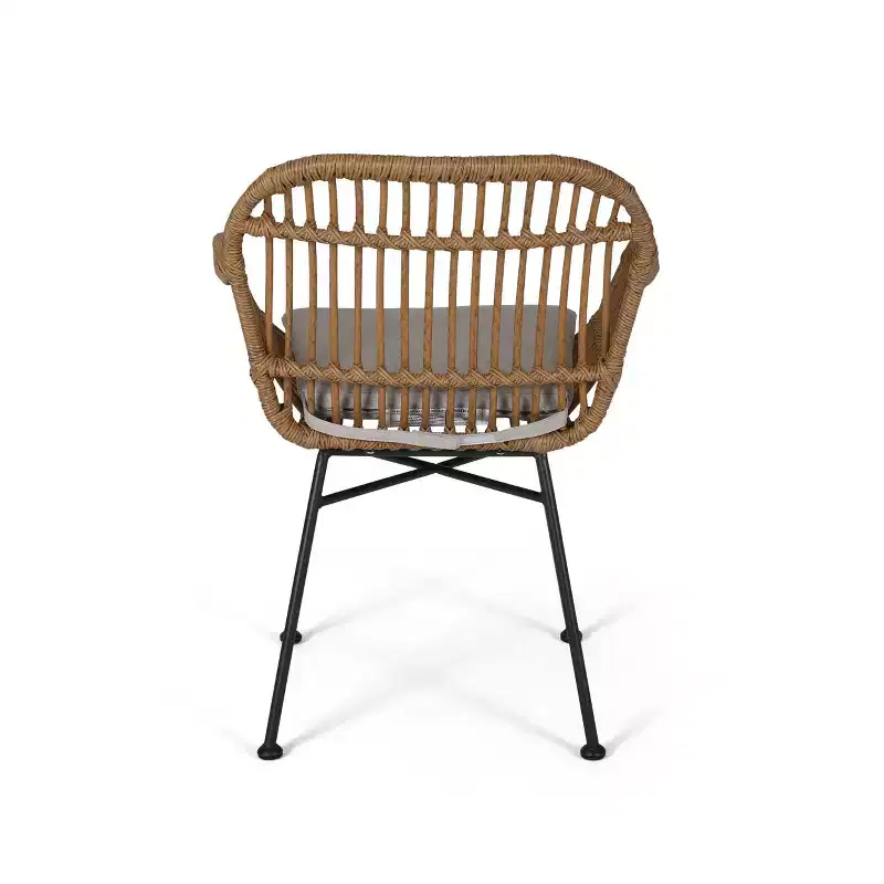 Lehrman 3pc Faux Wicker Chat Set: Steel Frame, Weather-Resistant, Christopher Knight Home