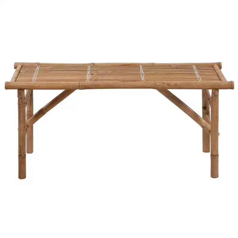 vidaXL Garden Bench Light Blue Cushion Bamboo, Polyester 46.5 in