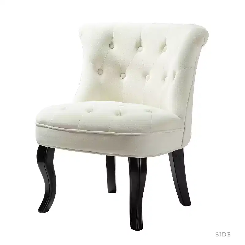 Traditional Velvet Upholstered Wingback Side Chair with Button-Tufted