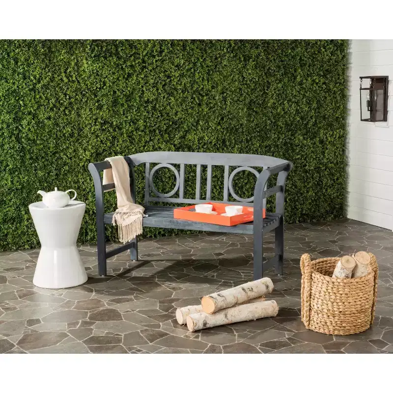 Moorpark 2 Seat Bench - Outdoor - PAT6743 - Safavieh