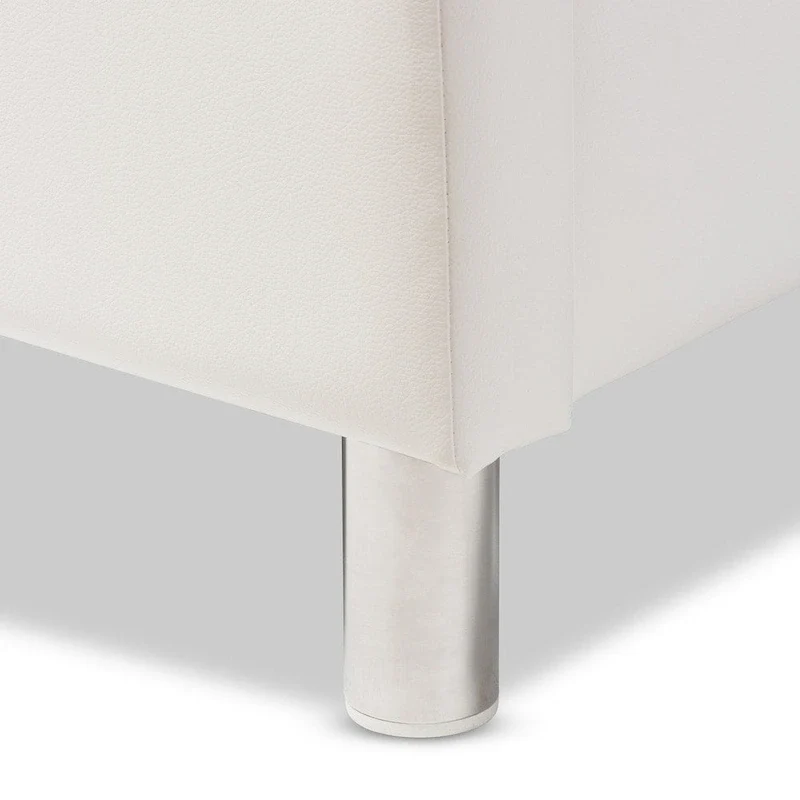 Copper Grove French River White Modern Bed with Upholstered Headboard