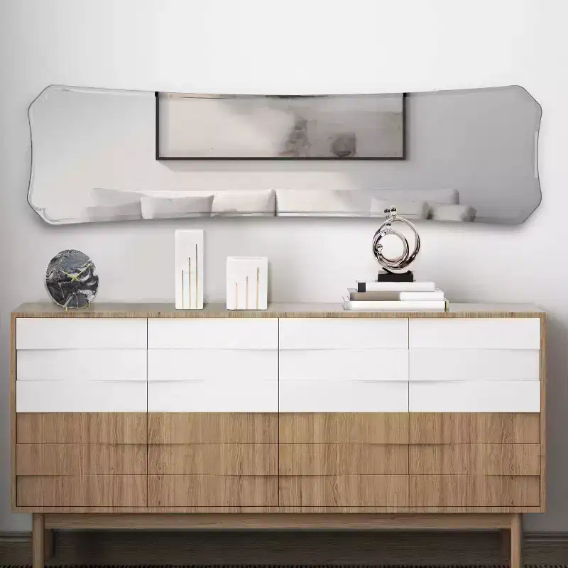 35.5"x35.5" Round iron Framed Boulon Mirror: Modern Style, No Assembly, Wall Mounted