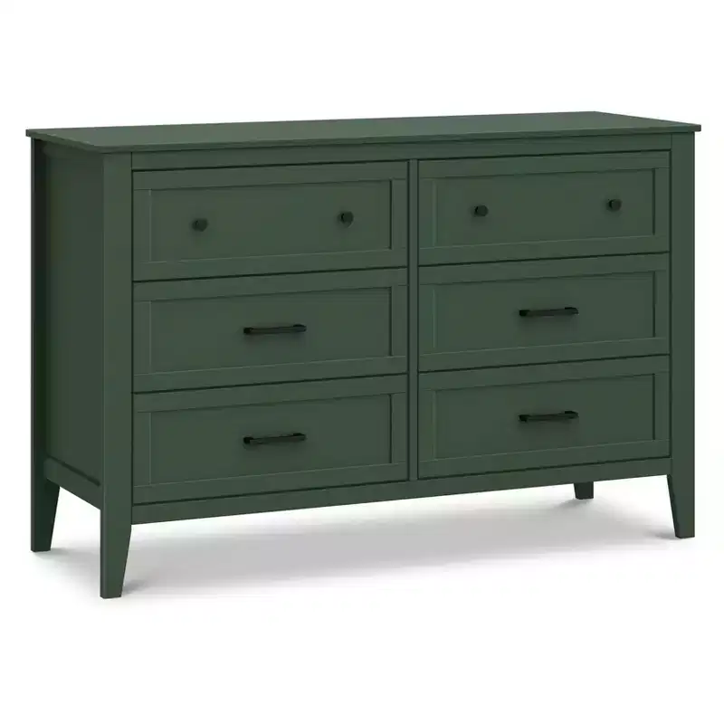 6-Drawer Dresser, Solid Pine Wood,  Gold Certified