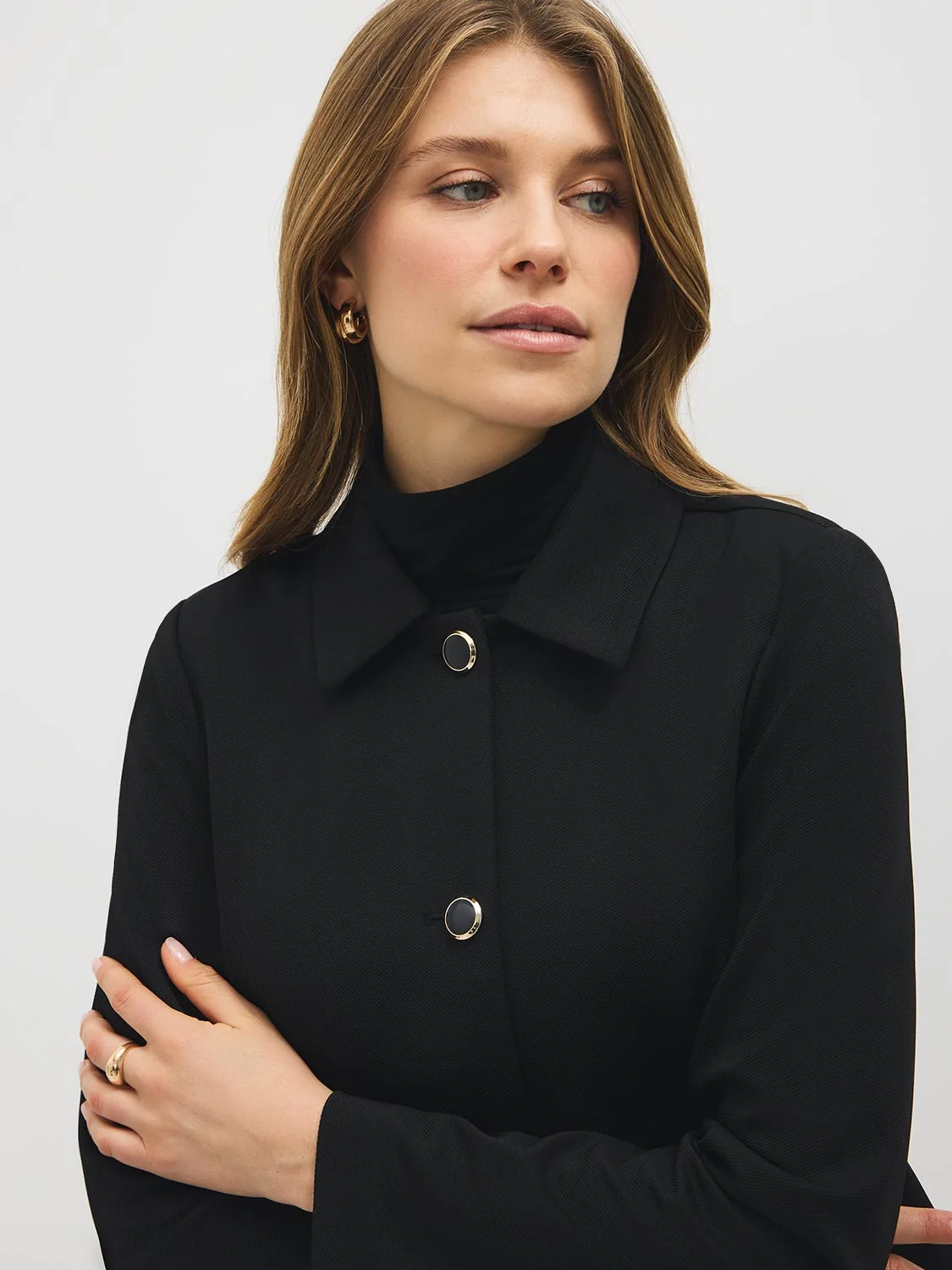 Cropped Twill Blazer