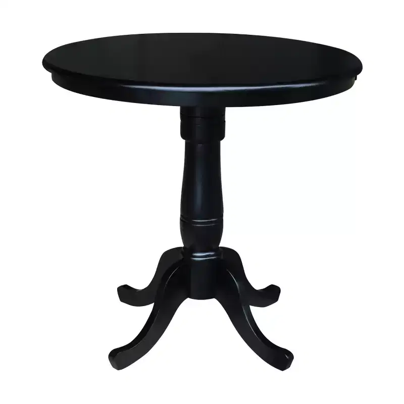 36 Round Top Pedestal Table Black - International Concepts