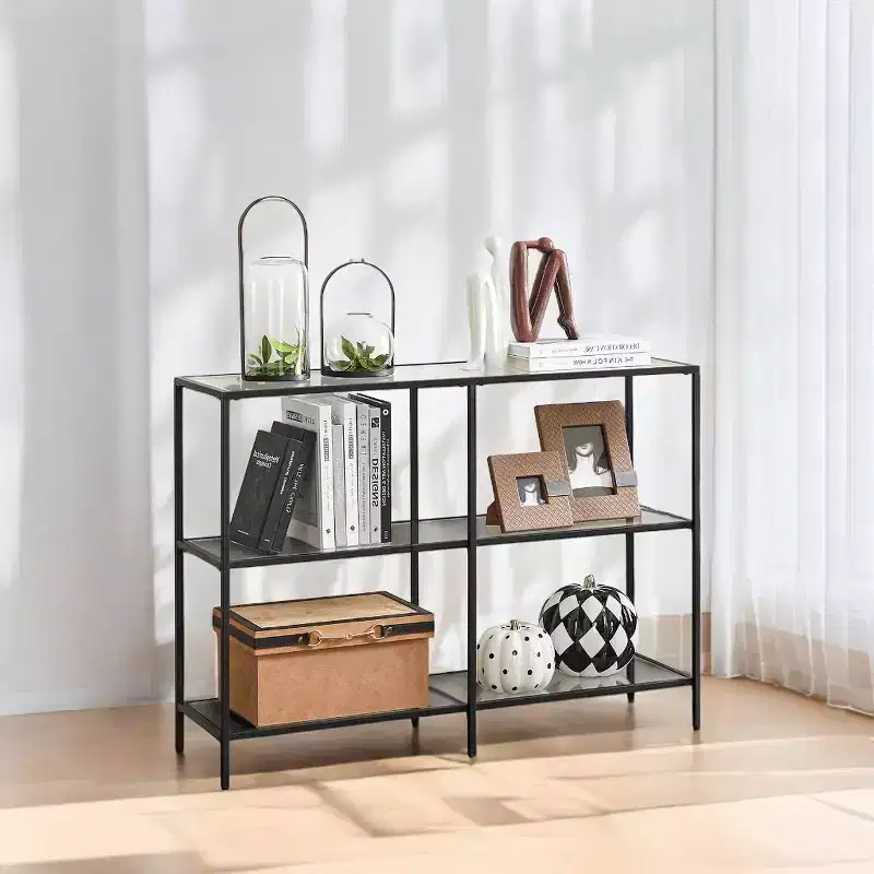 Console Table With Storage 39.4 Inch Console Table Metal Frame Console Table Thin Console Table Entryway Console Table Console Table With Shelves