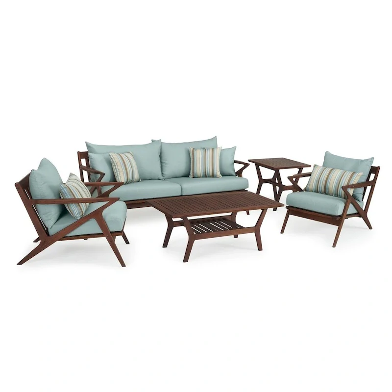 Vaughn 5 Piece Sunsharp Outdoor Patio Seating Set - Bliss Blue