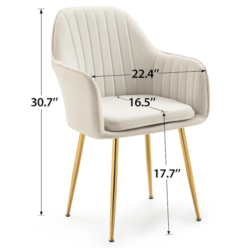AVAWING Upholstered Velvet Dining Chairs Accent Arm Chairs Set of 4