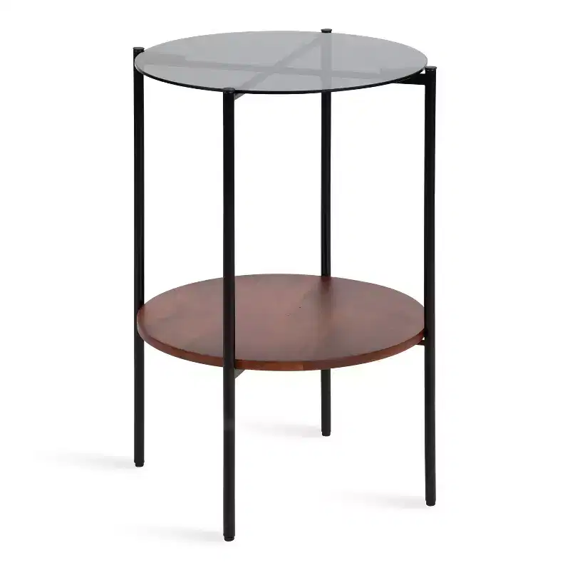 Kate and Laurel Ottelo Round Wood Side Table, 18x18x27, Brown
