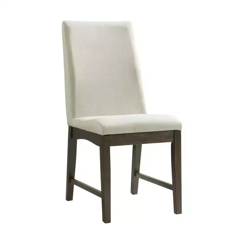 2pc Simms Standard Height Side Chair Set Walnut - Picket House Furnishings: Cream Upholstered Parsons Style