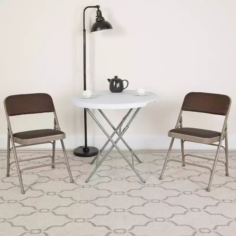 2-Pack Home & Office Party Events Fabric Padded Metal Folding Chair