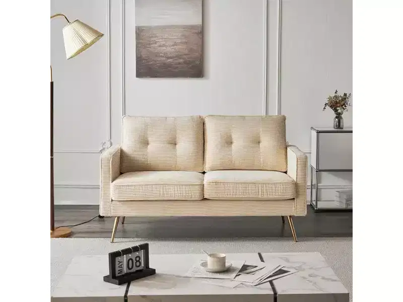 Karl Home |53.5 inch Square Arms Loveseat Sofa