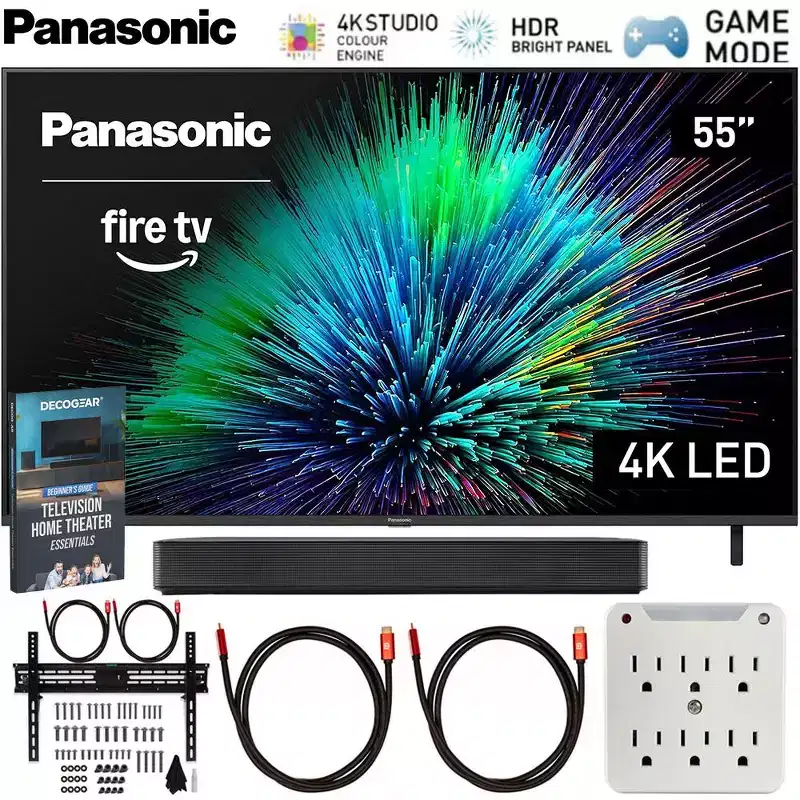 Panasonic W70 Series 55 LED 4K Ultra HD Smart Fire TV with Soundbar, Mount & Accessories