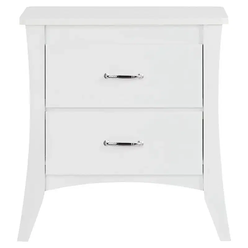 25 Wood Two Drawer Nightstand