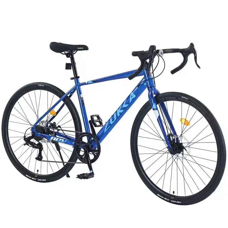 Okak 700C Road Bike with 7 Speed System, Adult Bike with Aluminum Alloy Frame and Rim, Disk Brake Bicycle for Men and Women