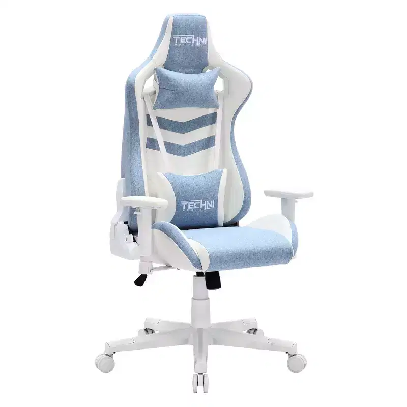 TUYOHW 300lbs Swivel Gaming Chair with Adjustable Height,Lumbar&Head Pillow,Wheels,Ergonomics Office Chairs Video Game Chaise for Office&Home