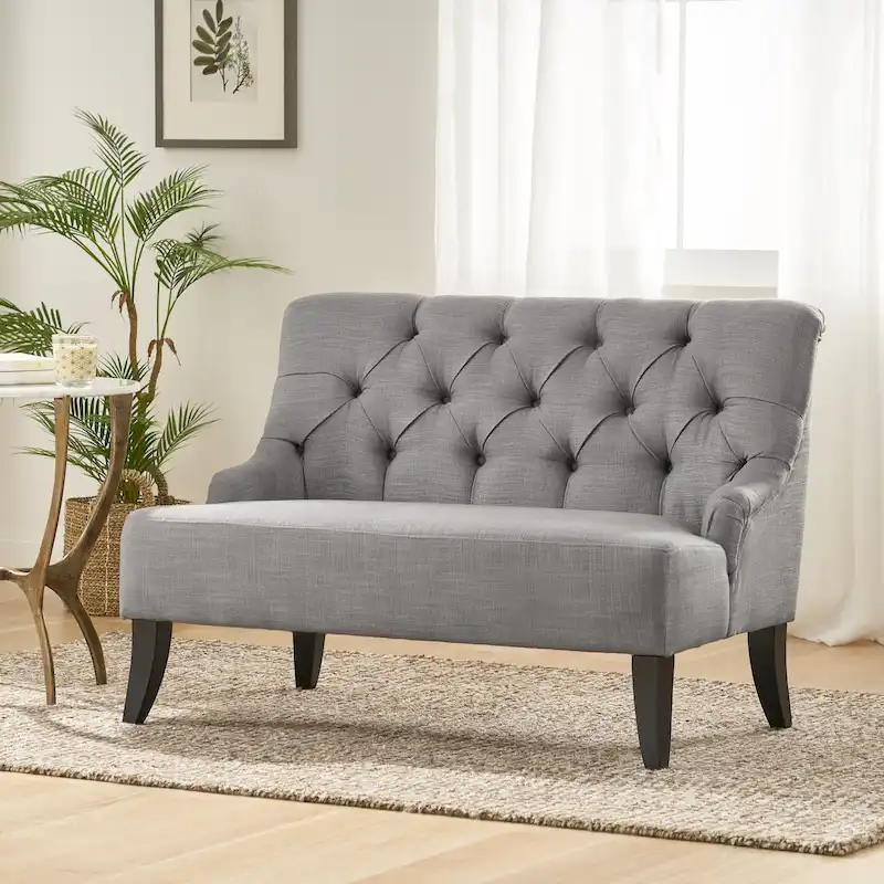 Nicole Polyester Blend Fabric Settee by Christopher Knight Home - 29.25L x 43.75W x 30.50H